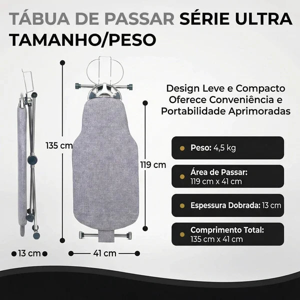 Tábua de Passar Roupas 360° Completa e Ajustável