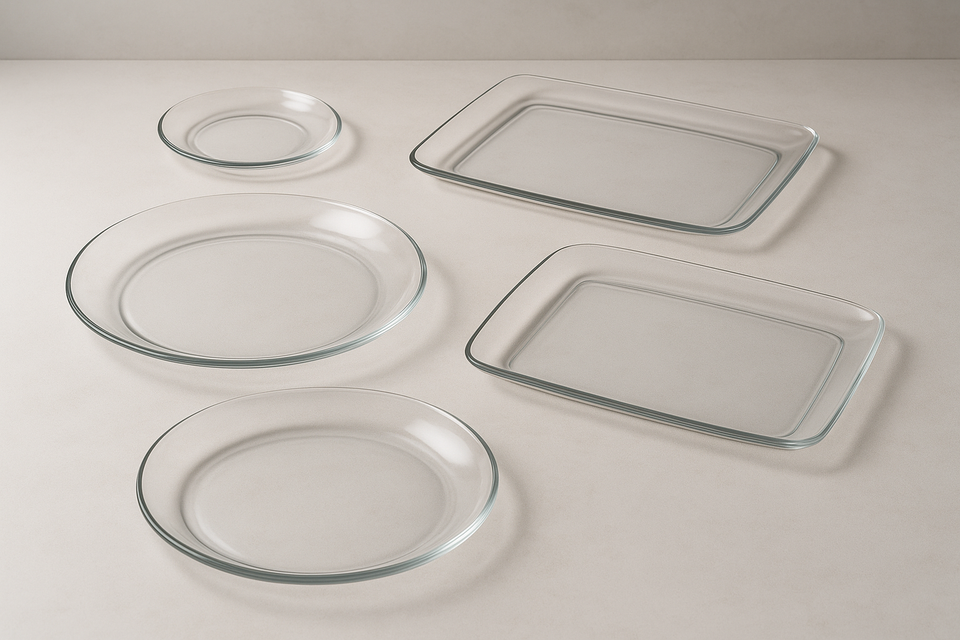 Conjunto 4 Travessas Vidro Temperado - Design Moderno