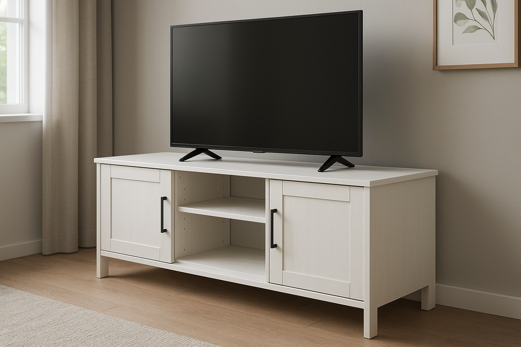 Rack para TV Branco 150cm com Portas e Compartimentos