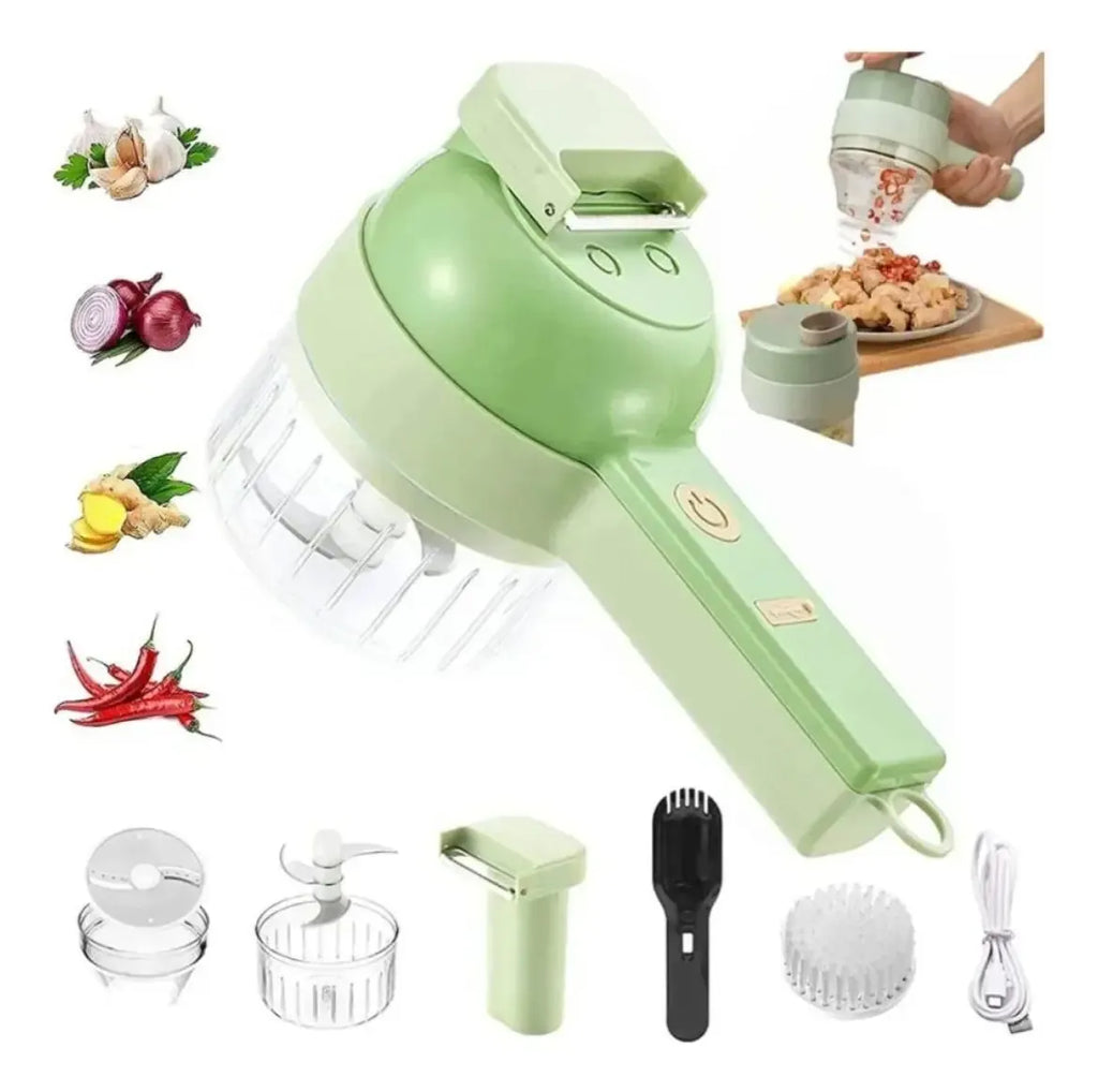 Processador Elétrico TurboChef 4 em 1™ | Cortador, Fatiador, Ralador e Triturador de Alimentos