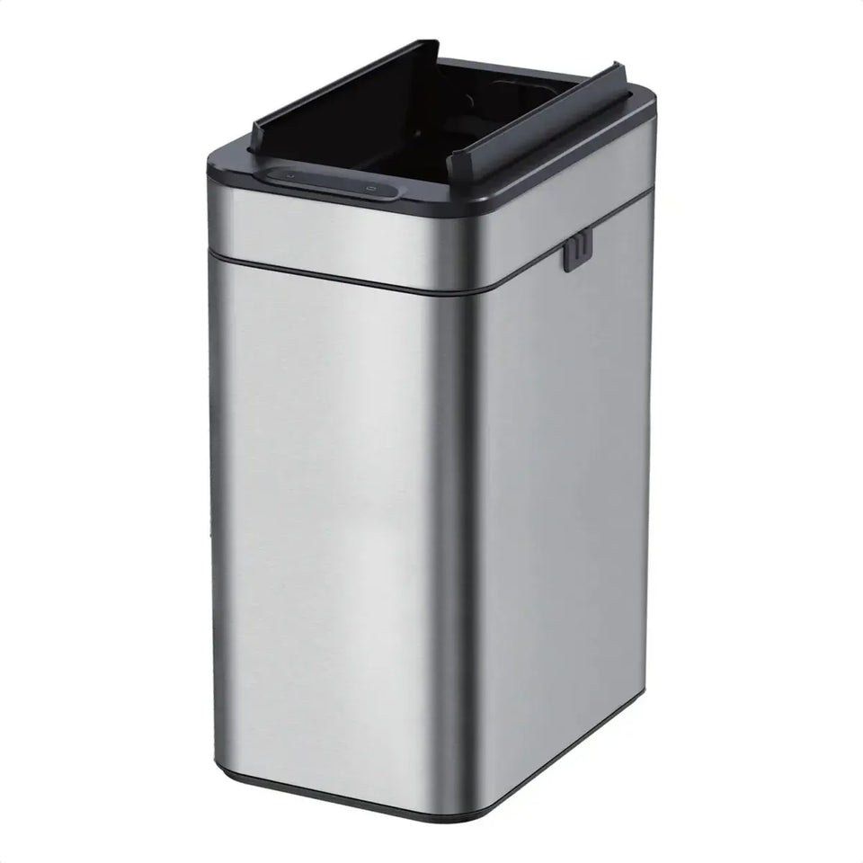 Lixeira Automática SensorClean 50L™ | Tampa Dupla com Sensor, Inox Premium e Alta Capacidade