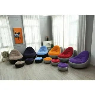 AirLounge Comfort™ — Poltrona Inflável com Puff para Descanso
