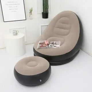 AirLounge Comfort™ — Poltrona Inflável com Puff para Descanso