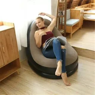 AirLounge Comfort™ — Poltrona Inflável com Puff para Descanso