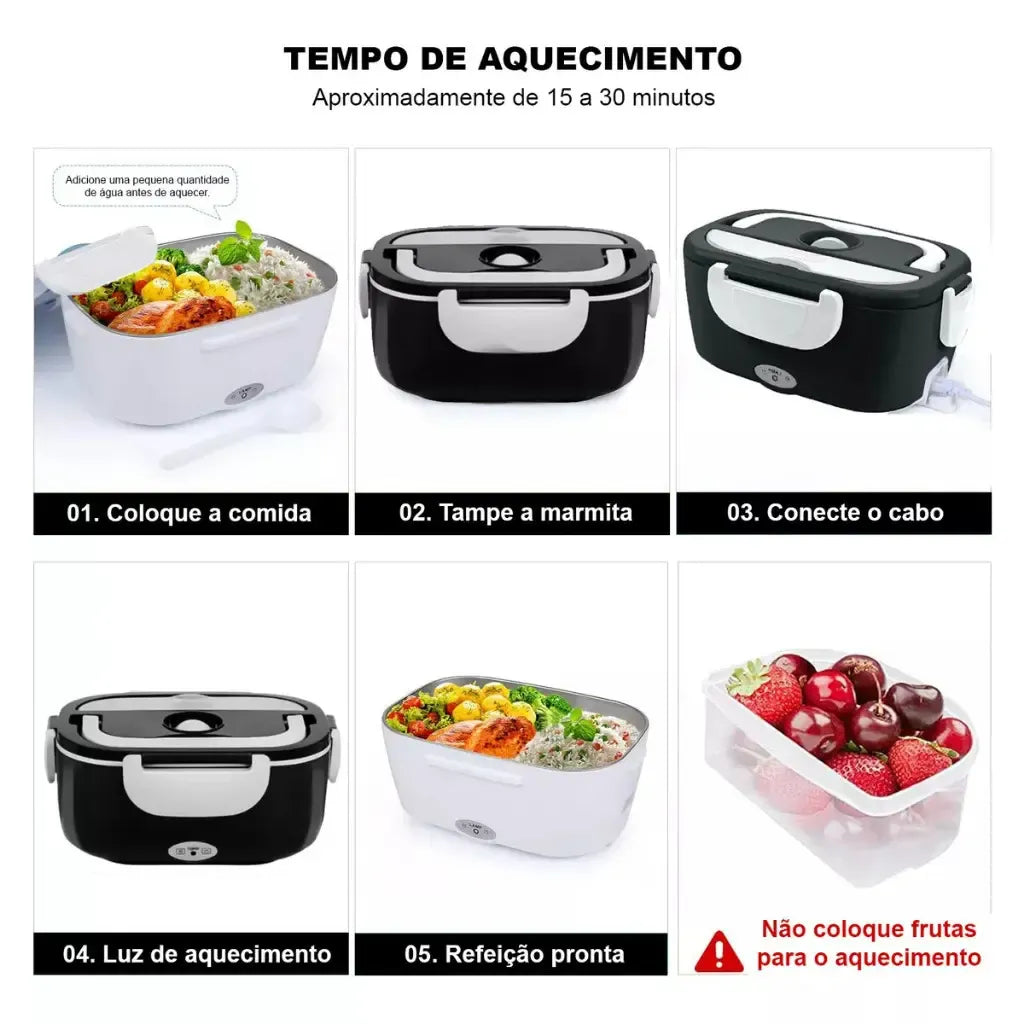 LunchBox Heat™ — Marmita Elétrica Bivolt para Casa e Carro