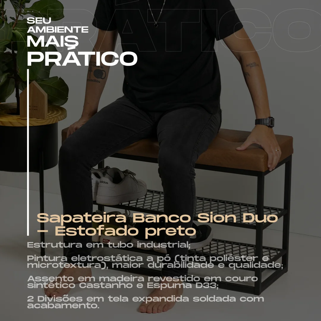 Sapateira Banco Sion Duo - Estofado Marrom