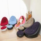 AirLounge Comfort™ — Poltrona Inflável com Puff para Descanso