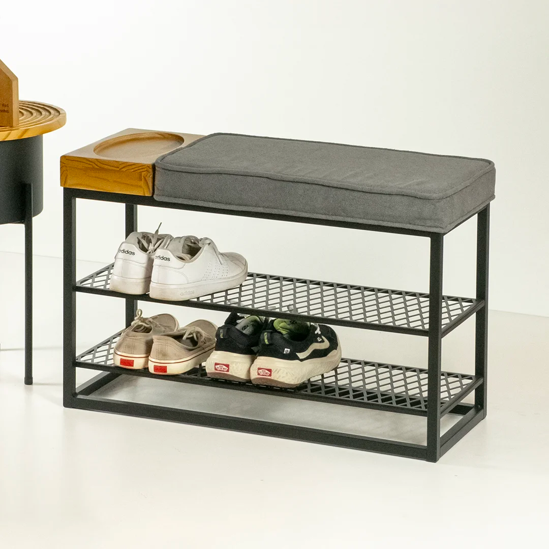 Sapateira Banco Sion Duo - Estofado Bouclé & Organizador