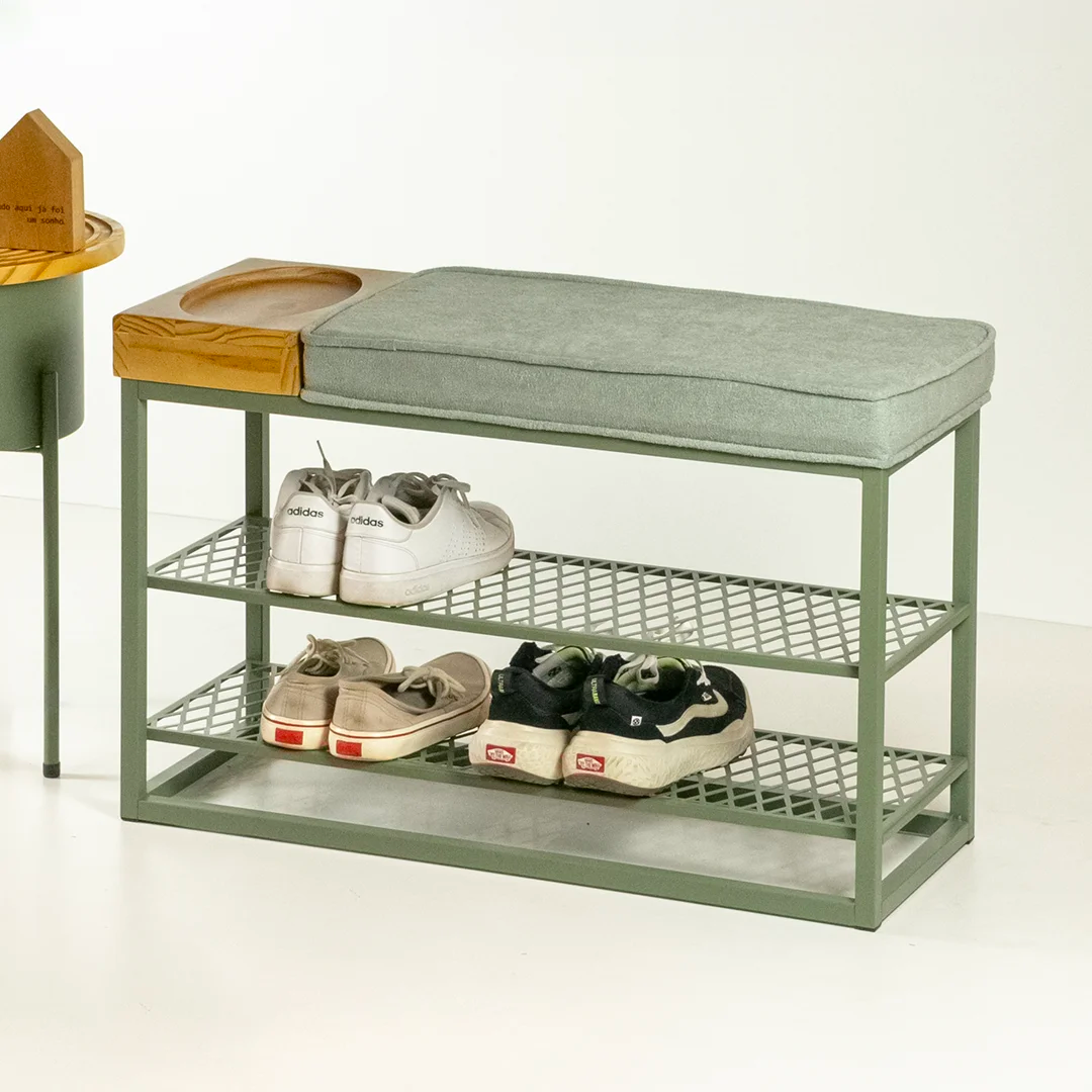 Sapateira Banco Sion Duo - Estofado Bouclé & Organizador