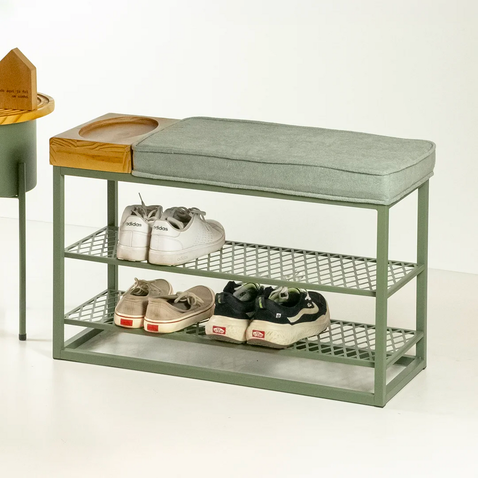Sapateira Banco Sion Duo - Estofado Bouclé & Organizador